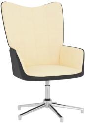vidaXL Scaun de relaxare, alb crem, catifea și PVC (327862)