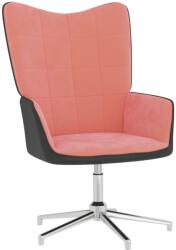 vidaXL Scaun de relaxare, roz, catifea și PVC (327857)