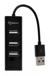 SBOX Hub USB SBox H-204R 4 porturi USB 2.0 Negru (SBX00001)