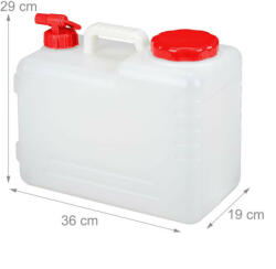  Víztároló kanna csappal műanyag 20 literes fehér - piros 10030916_20_rt