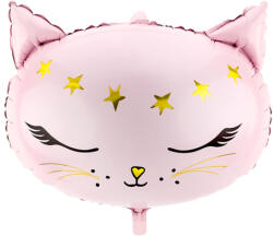 PartyDeco S. r. o Fólia lufi, rózsaszín, Cica fej, 48x36 cm