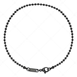  BALCANO - Ball Chain / Nemesacél bogyós bokalánc fekete PVD bevonattal - 2mm / 26 cm