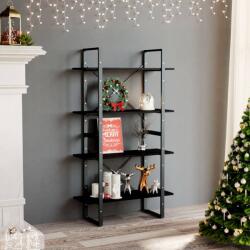 vidaXL Bibliotecă cu 4 rafturi, negru, 80x30x140 cm, lemn masiv de pin (806466) Biblioteca