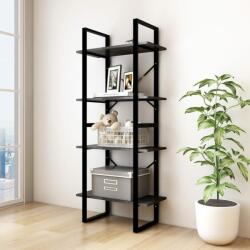 vidaXL Bibliotecă cu 4 rafturi, negru, 60x30x140 cm, lemn masiv de pin (806446)