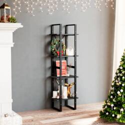 vidaXL Bibliotecă cu 4 rafturi, negru, 40x30x140 cm, lemn masiv de pin (806426) Biblioteca