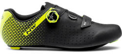 NorthWave Road Core Plus 2 országúti kerékpáros cipő, SPD-SL, fekete-neon sárga, 42-es