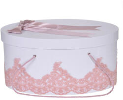 Produs vandut si livrat de S. C. Denikos Creativ S Cutie trusou botez dantela dusty rose eleganta si o fundita asortata, Denikos® 826