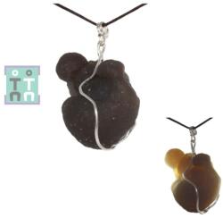 Pandantiv Calcedonie Nodular Bruta Naturala cu Argint 925 - 40x21x19 mm - Unicat