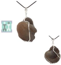  Pandantiv Calcedonie Nodular Bruta Naturala cu Argint 925 - 39x22x20 mm - Unicat