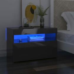 vidaXL Noptiere cu lumini LED, 2 buc. , gri extralucios, 60x35x40 cm (3082791)