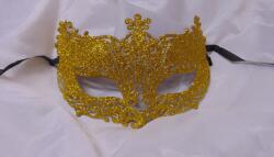  Arany színű, áttört mintás, glitteres álarc- Elegáns velencei maszk (pg-gsz)