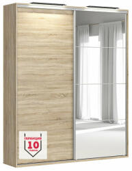 BRW Гардероб flex 200 см / 45 см / 240 см дъб сонома с огледало (f57-szafa_zestaw_37-dso/dso/sz)