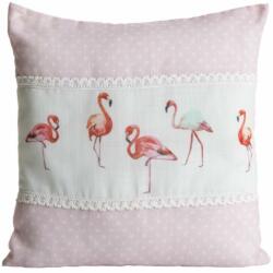 Eurofirany Flamingo csipkés párnahuzat Rózsaszín/fehér 40x40 cm