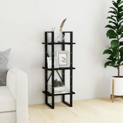 vidaXL Bibliotecă cu 3 rafturi, negru, 40x30x105 cm, lemn masiv de pin (806496) Biblioteca