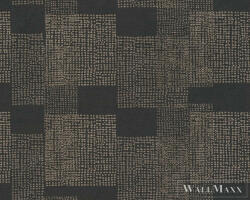 AS Creation Desert Lodge 38525-3 fekete, arany, fémhatású Textil mintás Klasszikus vlies tapéta (38525-3)