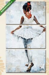  Többrészes Vászonkép, Premium Kollekció: Balerina fehér ruhában (olajfestmény reprodukció)(125x70 cm, L01)