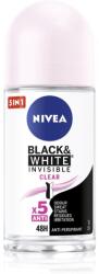 Nivea Invisible Black & White Clear deodorant roll-on antiperspirant pentru femei 50 ml