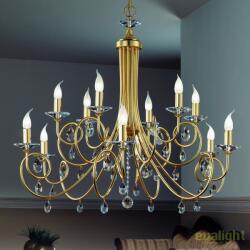 Orion Candelabru 12 brate stil clasic cu cristale Swarovski Giada auriu mat (LU 1670/6+6 gold-matt OR)