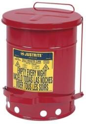 Justrite Cos de gunoi metalic pentru substante inflamabile si periculoase, volum 23 l, rosu M015030