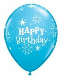  11 inch-es Birthday Sparkle Robin's Egg Blue Szülinapi Lufi (6 db/csomag)