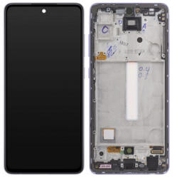 Samsung A528B Galaxy A52s 5G LCD Kijelző+Érintőüveg+Előlap Keret, Lila, Light Violet (GH82-26861C, GH82-26863C, GH82-26909C, GH82-26910C) Gyári, Service Pack