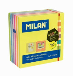 Milan Bloc notes adeziv cub 76x76 7 culori neon milan (4155400)
