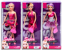 MK Toys Sofia Fashion Show baba pink ruhában 3 változatban (MKF258411)