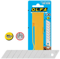OLFA LB-30B tördelhető penge, ezüst színű, 18 mm, 30 db/csomag (LB-30B)