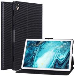 Gigapack Tok álló, bőr hatású (FLIP, oldalra nyíló, asztali tartó funkció, karbon minta) FEKETE Huawei MediaPad M6 10.8 WIFI, Huawei MediaPad M6 10.8 LTE (GP-90617)