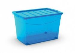 Cutie de depozitare de plastic cu capac, albastra, 60 l M122017