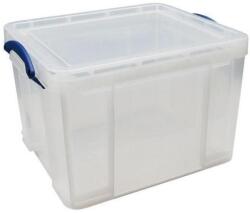  Cutie de depozitare din plastic cu capac cu cleme, transparent, 35 l M932303