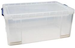 Cutie de depozitare din plastic cu capac cu cleme, transparent, 64 l M932305