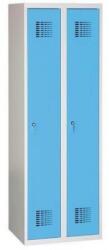  Dulap sudat pentru vestiar Raphael, 2 compartimente, incuietoare cilindrica, gri/albastru deschis M706300