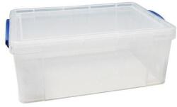  Cutie de depozitare din plastic cu capac cu cleme, transparent, 9 l M932301