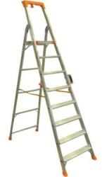 Manutan Scara din aluminiu Manutan cu maner, 8 trepte M150205