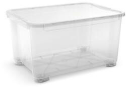 Cutie de depozitare de plastic cu capac, transparent, 145 l M122023