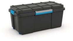  Cutie de depozitare din plastic cu capac cu cleme Scuba, neagra, 80 l M122049
