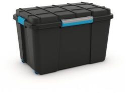  Cutie de depozitare din plastic cu capac cu cleme Scuba, neagra, 110 l M122050