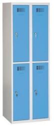  Dulap sudat pentru vestiar Charles usor, 4 compartimente, incuietoare cilindrica, gri/albastru deschis M706260