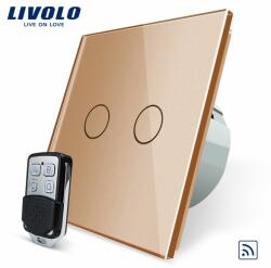 Livolo Intrerupator LIVOLO cu touch dublu wireless telecomanda inclusa (Auriu) (VL-C7-C2/702R-13)