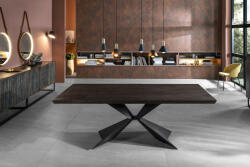 STARK modern étkezőasztal - sötét tölgy/fekete - 160cm (ST-OM/424/RT)