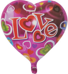  Fólia lufi - Szív - LOVE felirattal