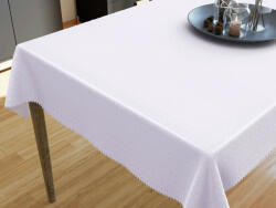 Goldea față de masă de lux teflonată - albă cu o nuanță ușoară în violet 140 x 220 cm