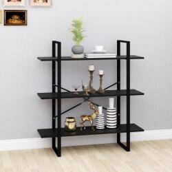 vidaXL Bibliotecă cu 3 rafturi, negru, 100x30x105 cm, lemn masiv pin (806556) Biblioteca