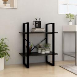vidaXL Bibliotecă cu 2 rafturi, negru, 60x30x70 cm, lemn masiv de pin (806436) Biblioteca