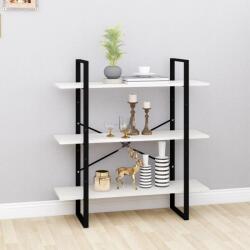 vidaXL Bibliotecă cu 3 rafturi, alb, 100x30x105 cm, lemn masiv de pin (806553) Biblioteca