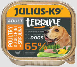 Julius-K9 Dog Terrine Adult Poultry & Zucchini nedveseledel spirulinával (22 x 150 g) 3300 g