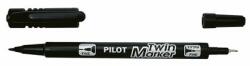 Pilot Marker permanent Pilot Twin Plus diverse culori 0.4 mm vârf rotundnegru (PSCA-TM-B-BG)