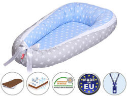 Scamp babafészek kókuszbetétes - kék/szürke csillagos