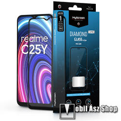 MyScreen Realme C21, C21Y, C25, C25Y, MYSCREEN DIAMOND GLASS LITE EDGE üvegfólia, 9H, Full, Fekete